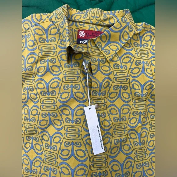 NWT Reyn Spooner X Alfred Shaheen collab. Mens Aloha Hawaiian shirt. VTG tiki - Picture 4 of 4